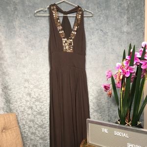 Banana Republic Silk Halter Maxi Dress Size 8